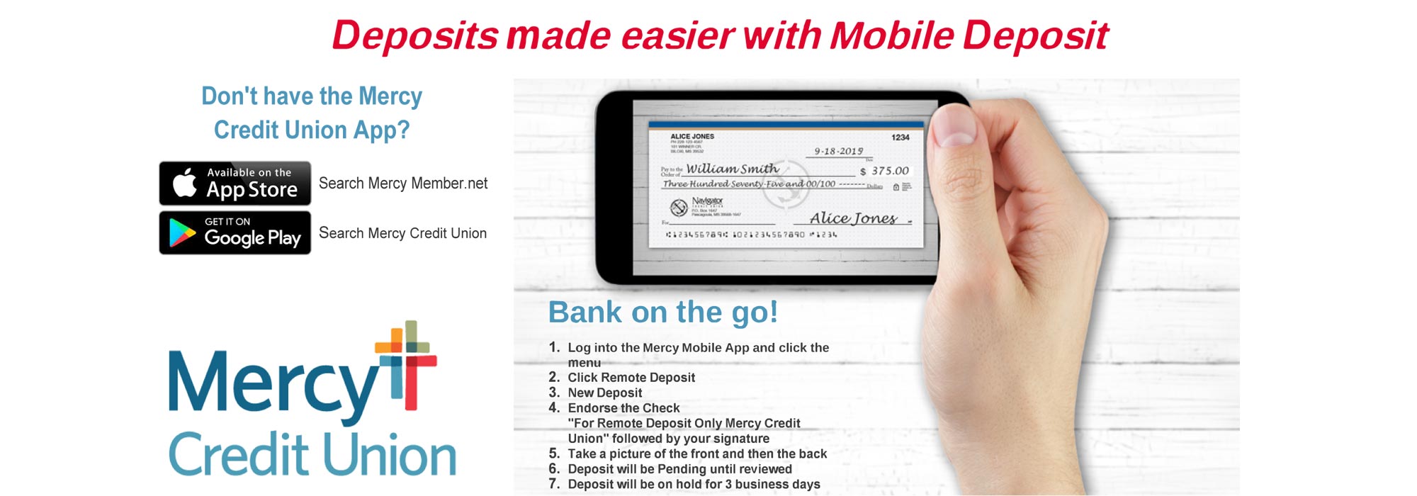 deposits made easier with mobile deposit